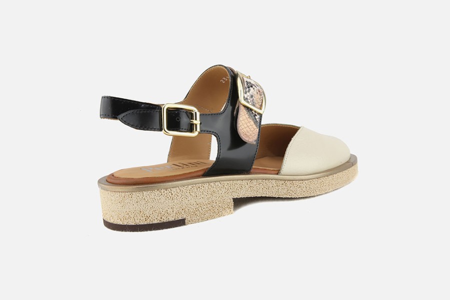 Women Pertini | Pertini - Sally Beige Noir Sandals On Labotte