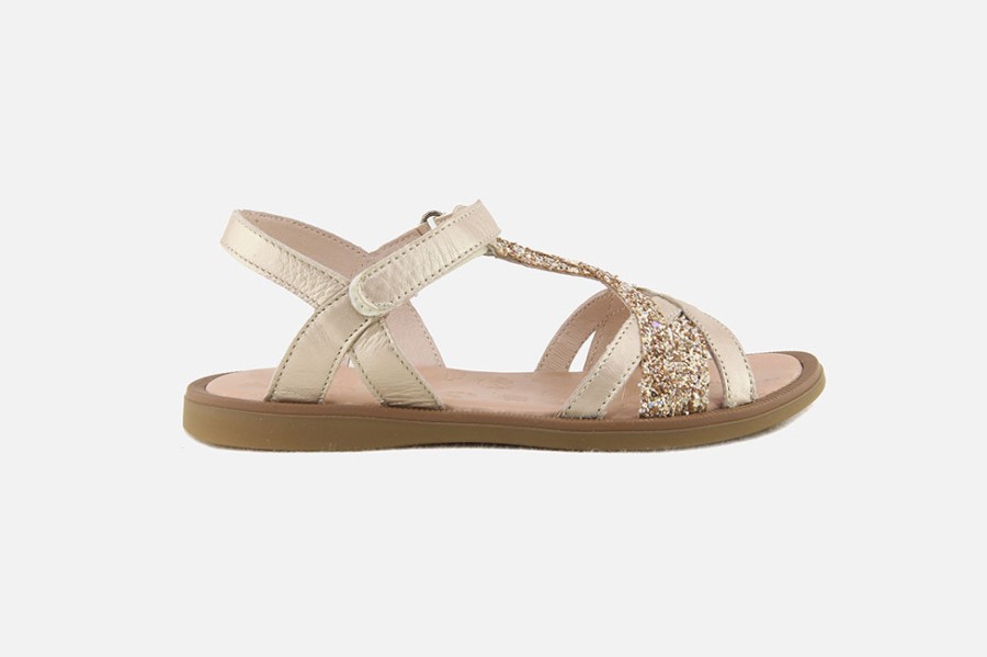 Girls Acebos | Acebos - Albane Or Glitter Sandals On Labotte