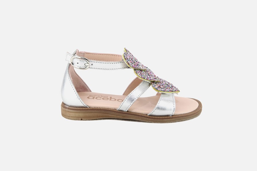 Girls Acebos | Acebos - Atout Silver Sandals On Labotte