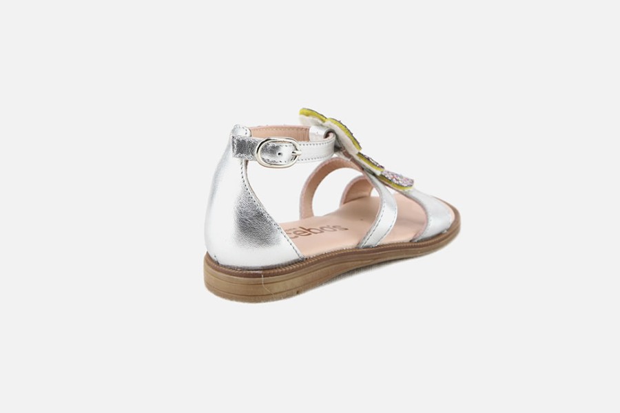 Girls Acebos | Acebos - Atout Silver Sandals On Labotte