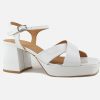 Women Elvio Zanon | Elvio Zanon - Wallys Lack White Sandals On Labotte