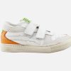 Boys Rondinella | Rondinella - Feroe Scratch Blanc Mandarine Velcro Shoes On Labotte