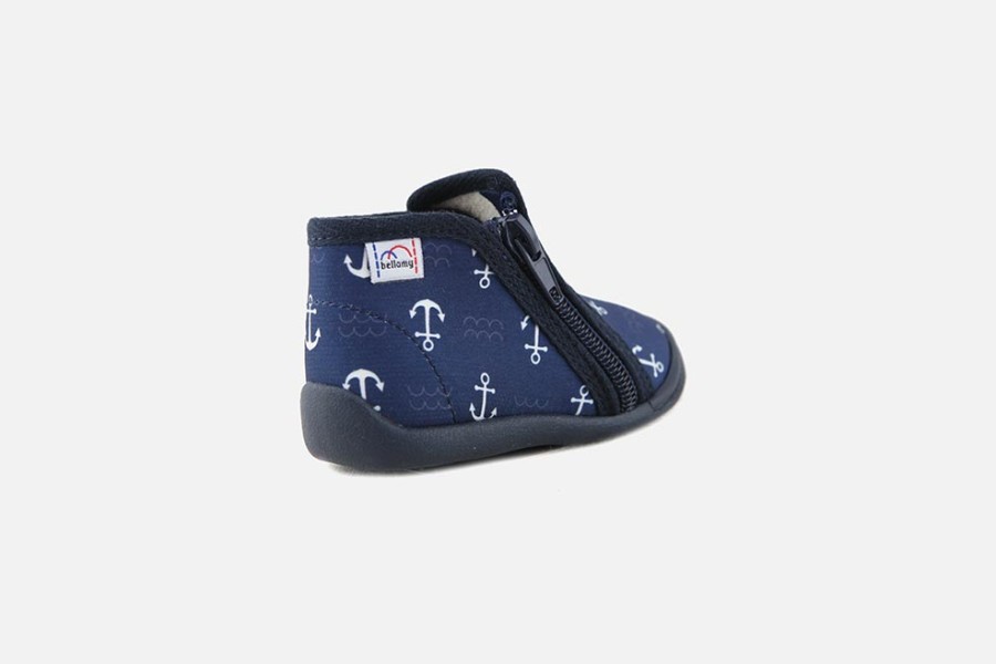 Boys Bellamy | Bellamy - Sailor Bleu High Slippers On Labotte