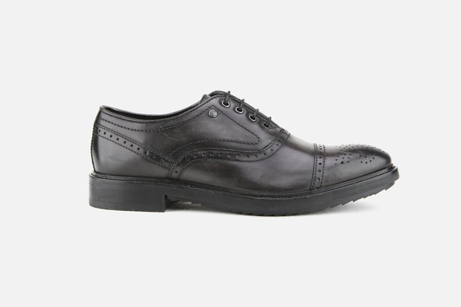 Men Base London | Base London - Hardy Grey Oxfords On Labotte