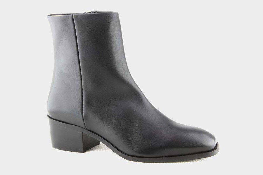 Women Cervone | Cervone - Chatel Lisse Noir Ankle Boots On Labotte