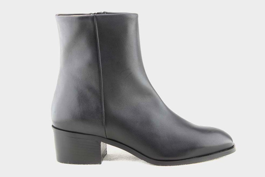 Women Cervone | Cervone - Chatel Lisse Noir Ankle Boots On Labotte