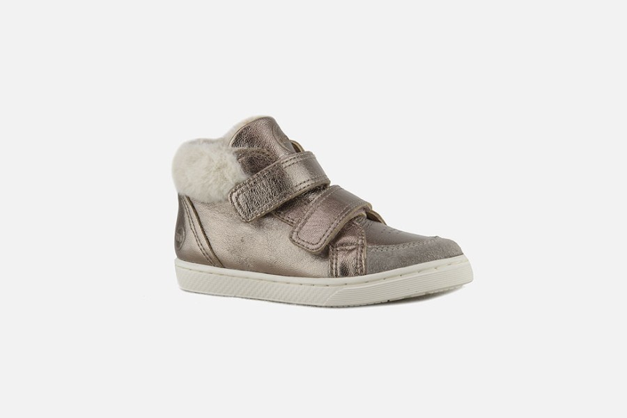 Girls 10 IS | 10 Is - Ten Base Hi Fur Pyrite Velcro Shoes On Labotte