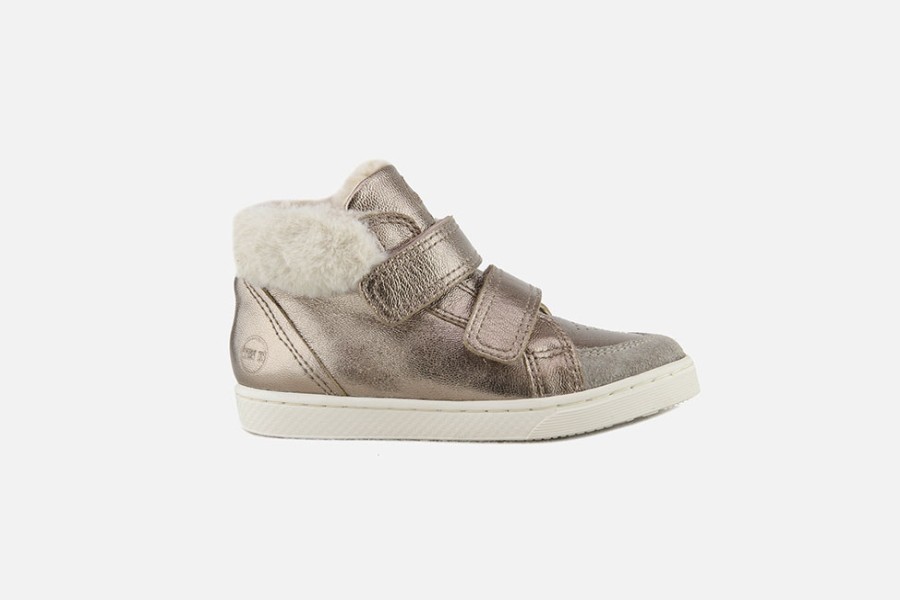 Girls 10 IS | 10 Is - Ten Base Hi Fur Pyrite Velcro Shoes On Labotte