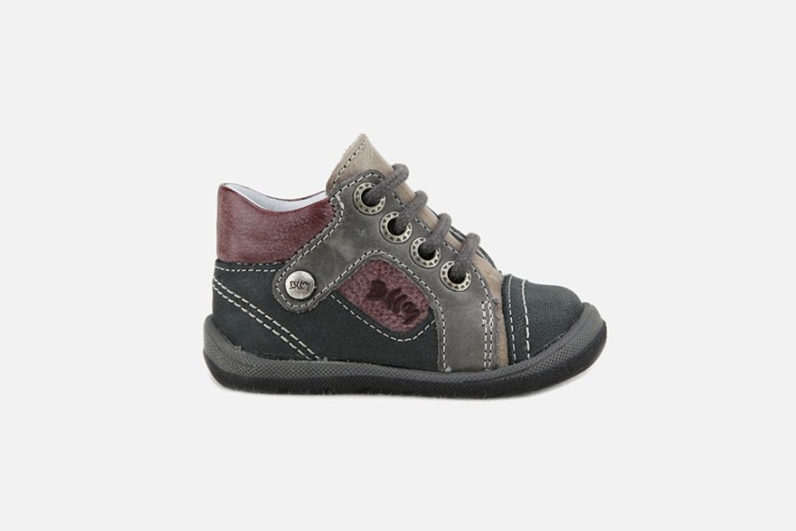 Boys Bellamy | Bellamy - Brandon Grey Wine Lace-Up Boots On Labotte