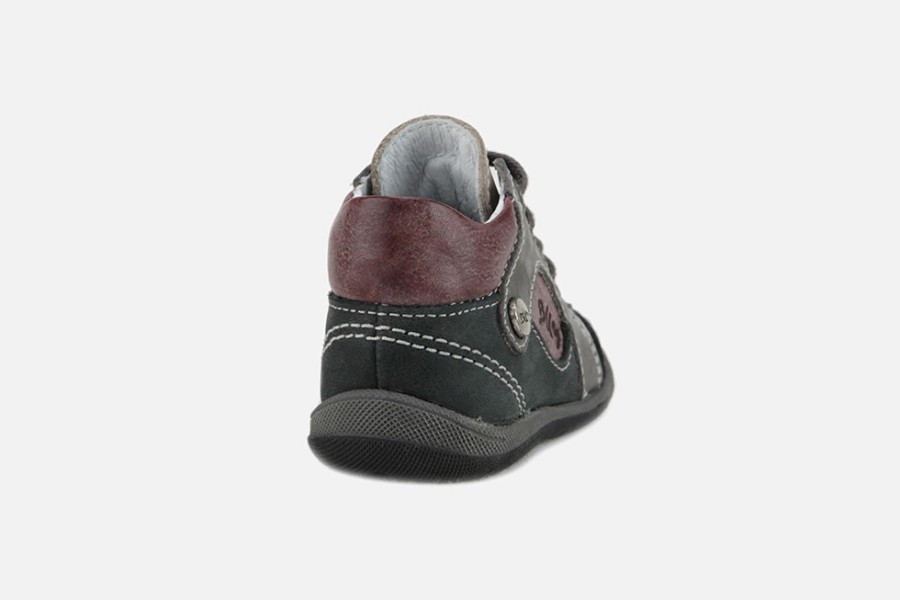 Boys Bellamy | Bellamy - Brandon Grey Wine Lace-Up Boots On Labotte