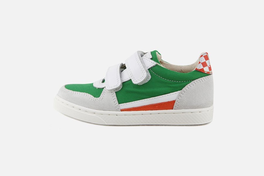 Boys 10 IS | 10 Is - Ten B Sk8 Green White Velcro Shoes On Labotte