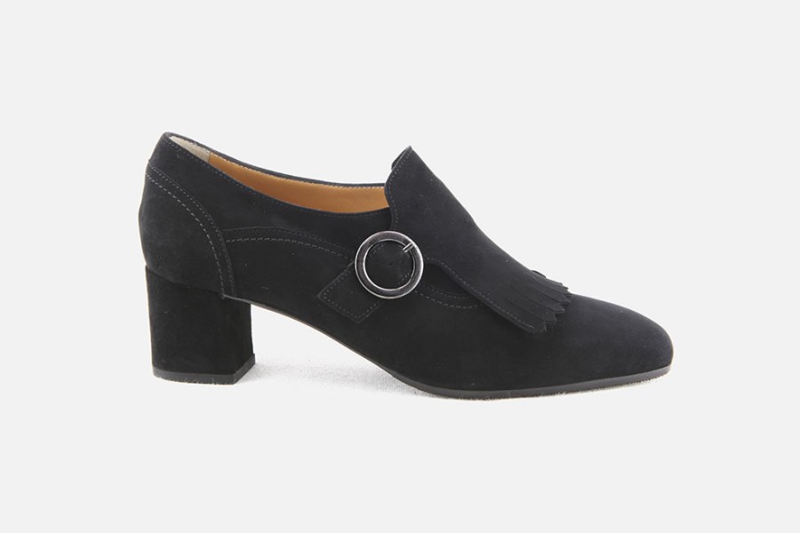 Women Artami | Artami - Cardinale Daim Noir Loafers On Labotte