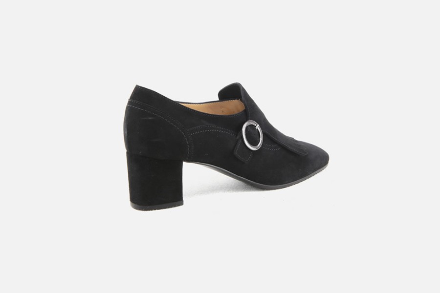 Women Artami | Artami - Cardinale Daim Noir Loafers On Labotte