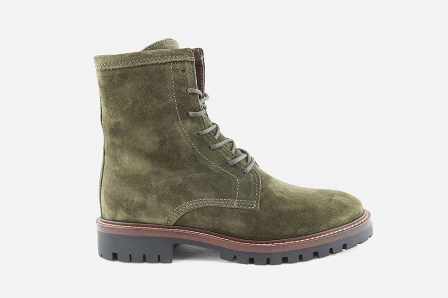 Women Alpe | Alpe - Atlanta Hi Lace Kaki Lace-Up Boots On Labotte