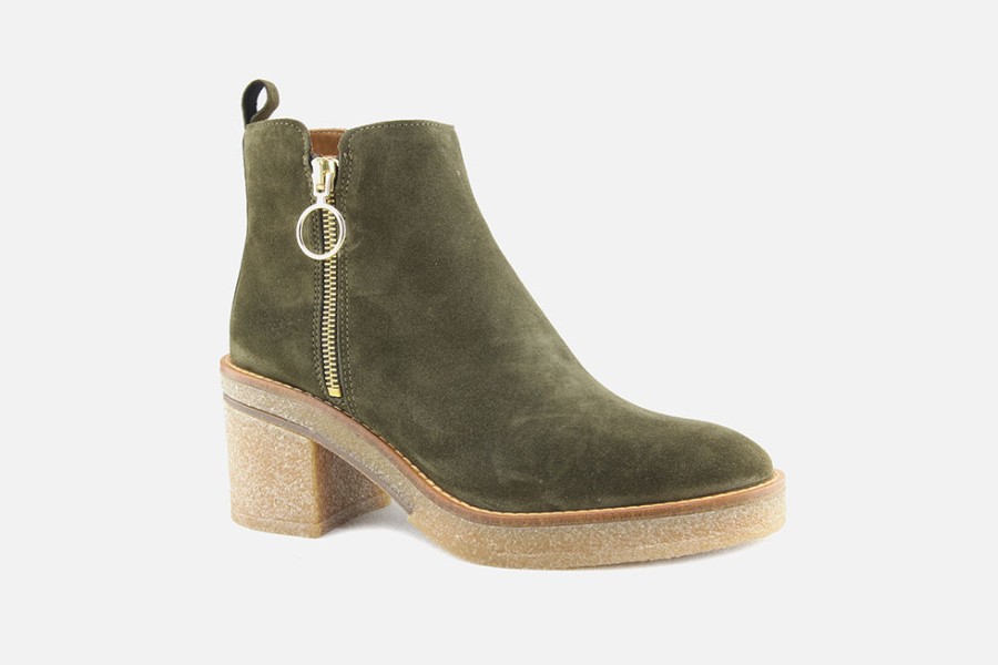 Women Alpe | Alpe - Ashford Kaki Ankle Boots On Labotte