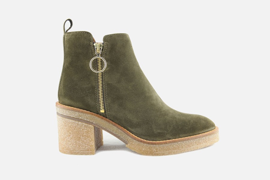 Women Alpe | Alpe - Ashford Kaki Ankle Boots On Labotte