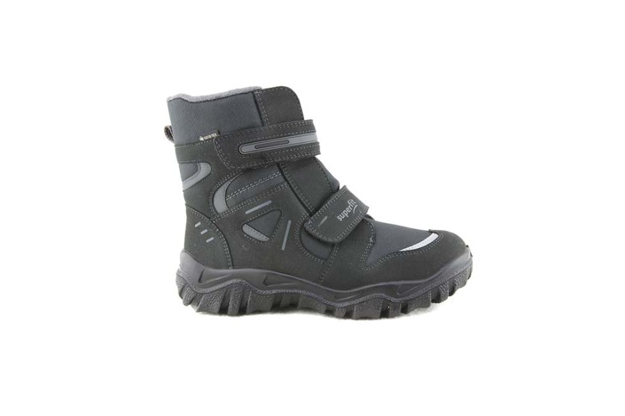 Boys Superfit | Superfit - Bernina Noir Et Gris Gtx Velcro Shoes On Labotte