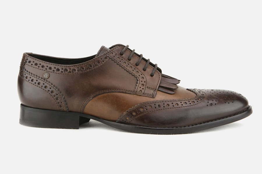 Men Base London | Base London - Bartley Tan Choco Derbies On Labotte