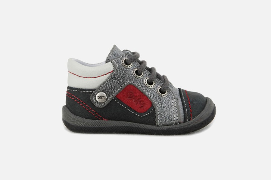 Boys Bellamy | Bellamy - Brandon Smoke Grey Lace-Up Boots On Labotte