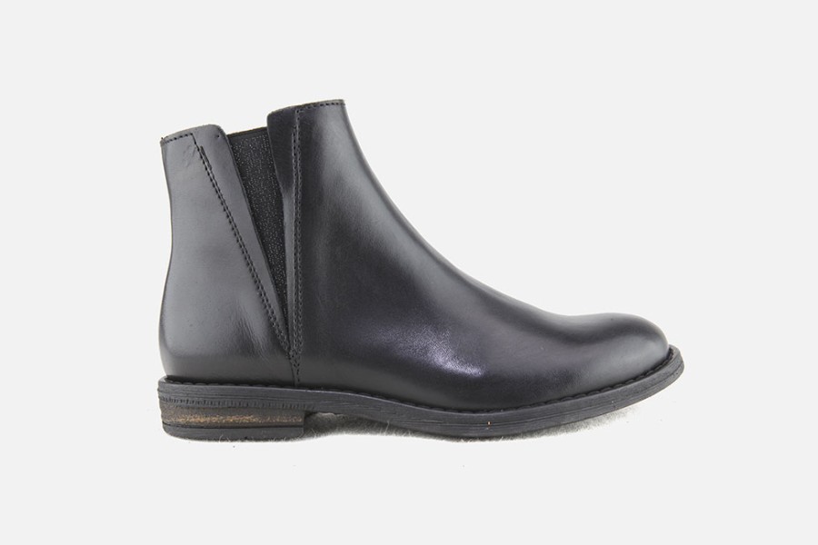 Girls Acebos | Acebos - Adeline Lisse Noir Ankle Boots On Labotte