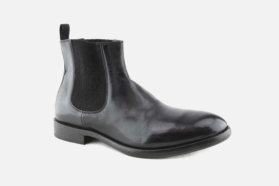 Men Calpierre | Calpierre - Roscoe Chelsea Noir Ankle Boots On Labotte