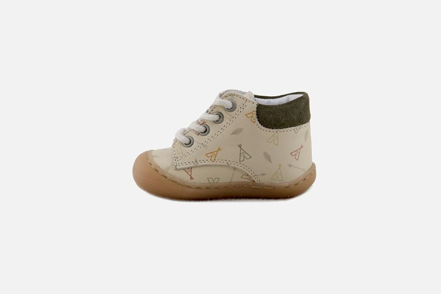 Boys Bellamy | Bellamy - Kalin Beige Tipi Lace-Up Boots On Labotte