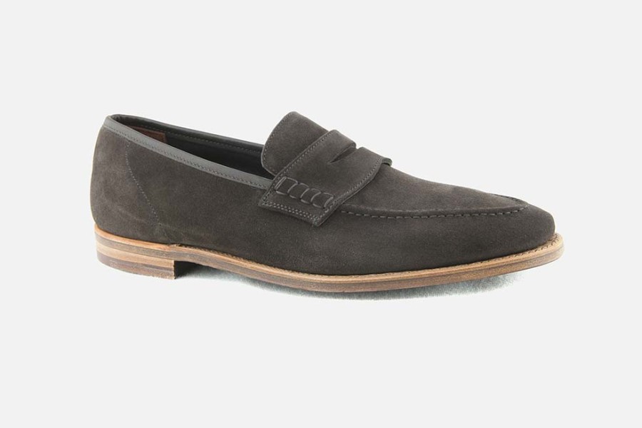 Men Crockett & Jones | Crockett & Jones - Seaton Dark Oak Suede Loafers On Labotte