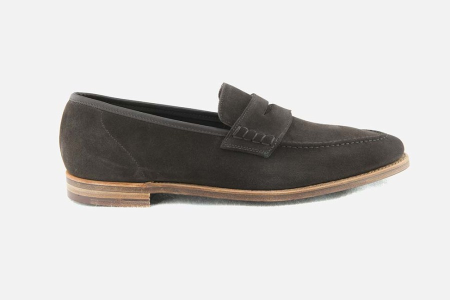 Men Crockett & Jones | Crockett & Jones - Seaton Dark Oak Suede Loafers On Labotte