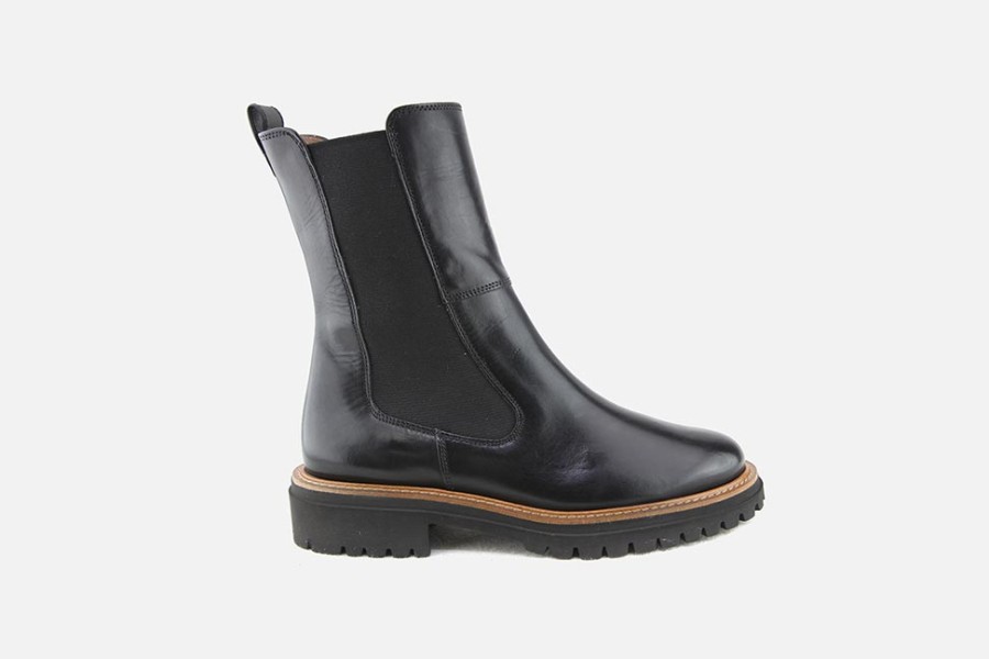 Women Paul Green | Paul Green - Project Hi Black Ankle Boots On Labotte