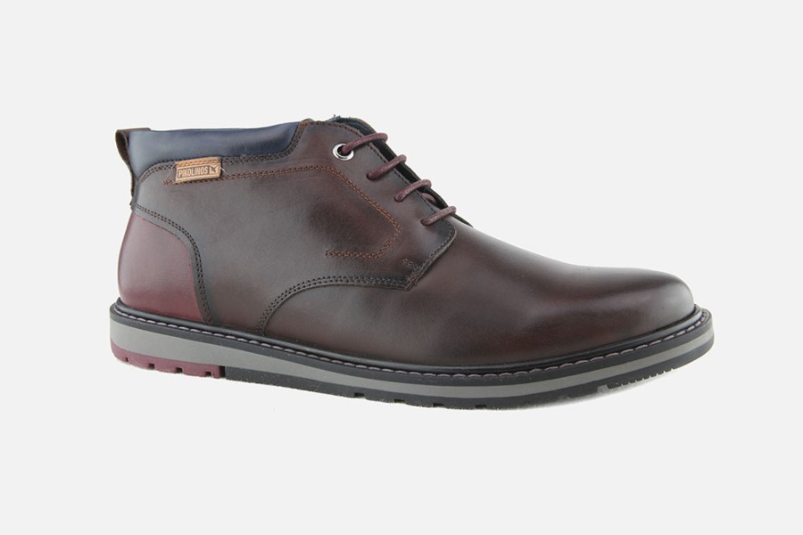 Men Pikolinos | Pikolinos - Berna Chukka Marron Lace-Up Boots On Labotte