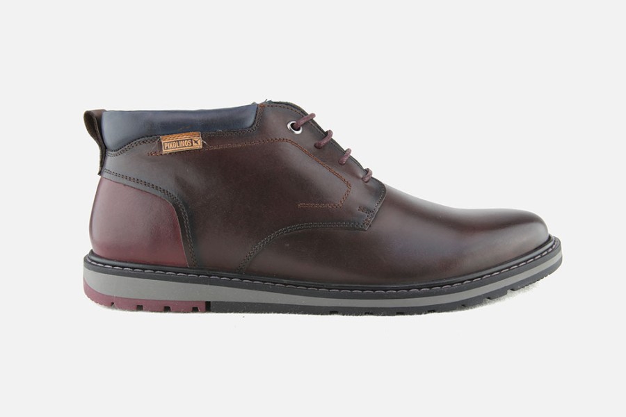 Men Pikolinos | Pikolinos - Berna Chukka Marron Lace-Up Boots On Labotte