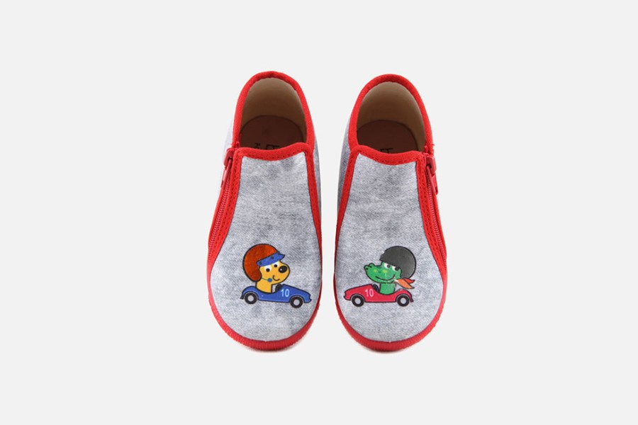 Boys Bellamy | Bellamy - Diabolo Gris Rouge High Slippers On Labotte