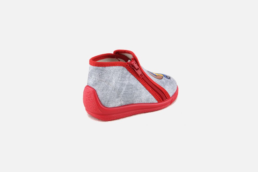 Boys Bellamy | Bellamy - Diabolo Gris Rouge High Slippers On Labotte