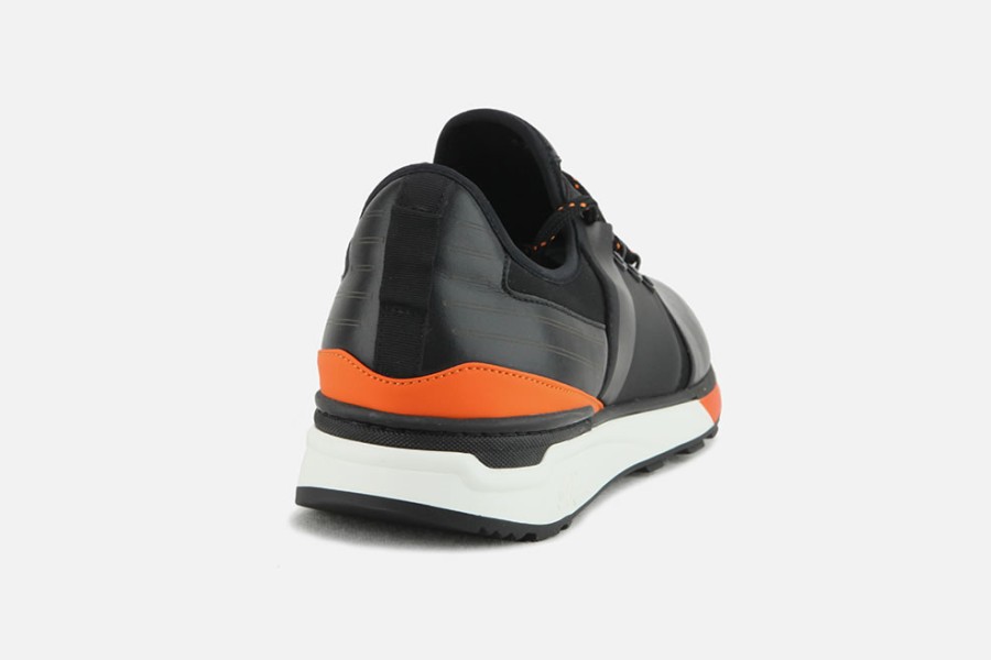 Men Barracuda | Barracuda - Barak Noir Orange Sneakers On Labotte