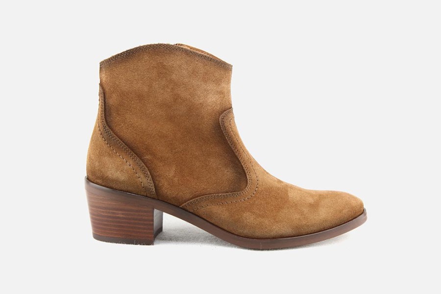 Women Akula | Akula - Abaca Cognac Vintage Ankle Boots On Labotte