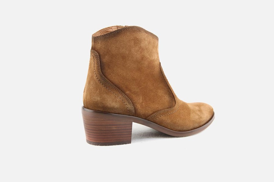 Women Akula | Akula - Abaca Cognac Vintage Ankle Boots On Labotte