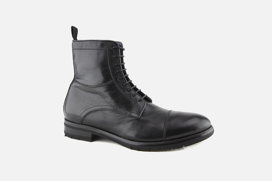 Men Calpierre | Calpierre - Rocambole Noir Lace-Up Boots On Labotte