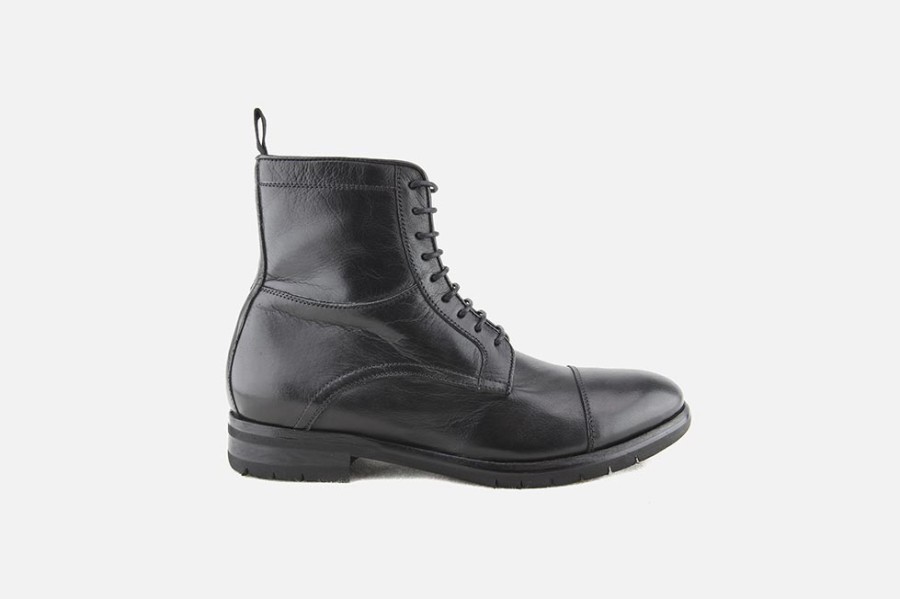 Men Calpierre | Calpierre - Rocambole Noir Lace-Up Boots On Labotte