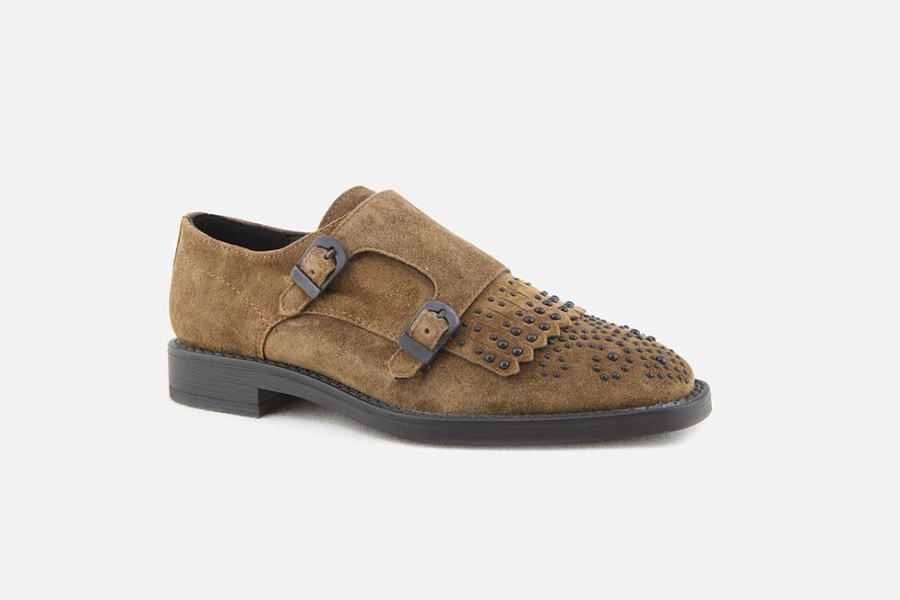 Women Alpe | Alpe - Abuckle Cuero Loafers On Labotte