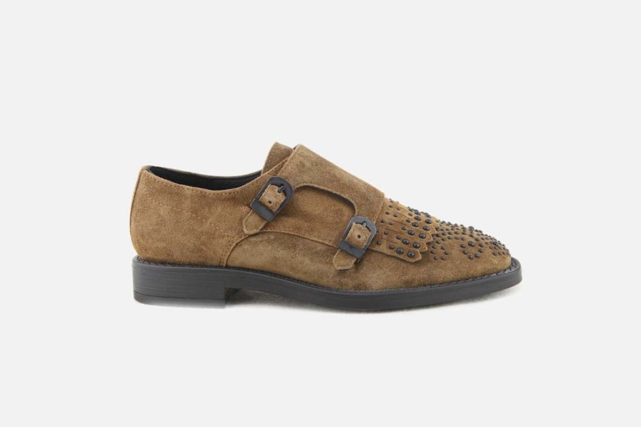 Women Alpe | Alpe - Abuckle Cuero Loafers On Labotte