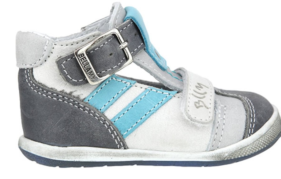 Boys Bellamy | Bellamy - Bilal Grey Bleu Sandals On Labotte