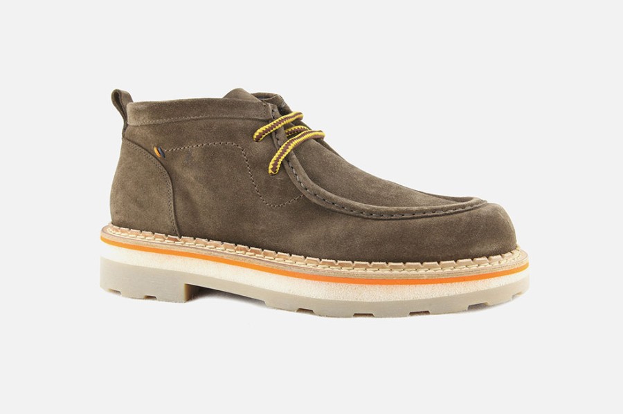 Men Barracuda | Barracuda - Barracuda Chukky Dark Brown Lace-Up Boots On Labotte