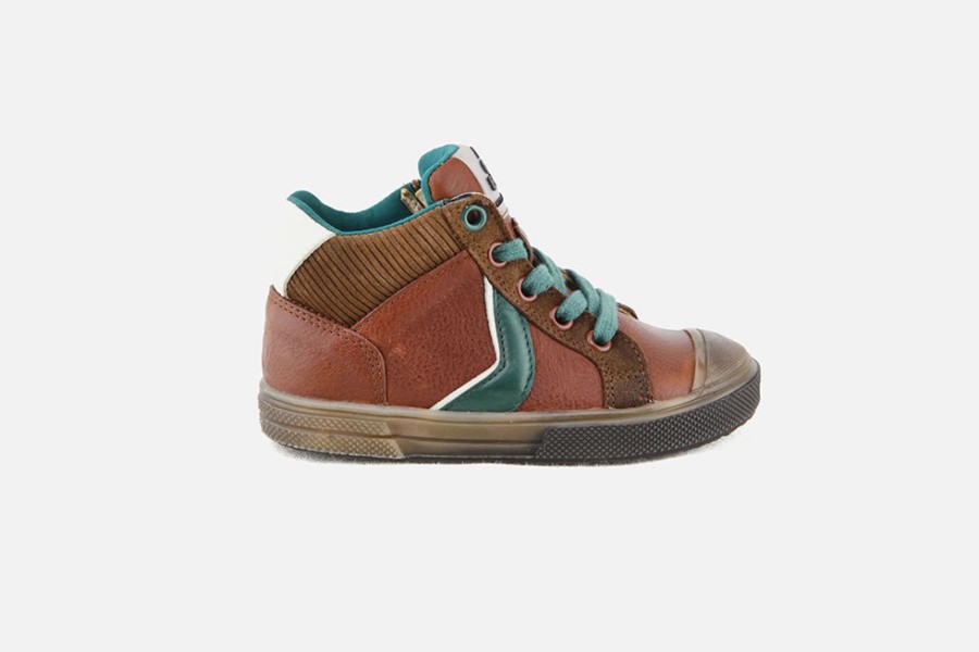 Boys Acebos | Acebos - Archie Brown Green Lace-Up Boots On Labotte