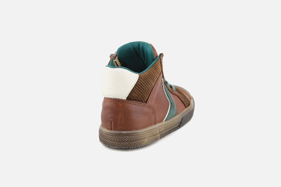 Boys Acebos | Acebos - Archie Brown Green Lace-Up Boots On Labotte