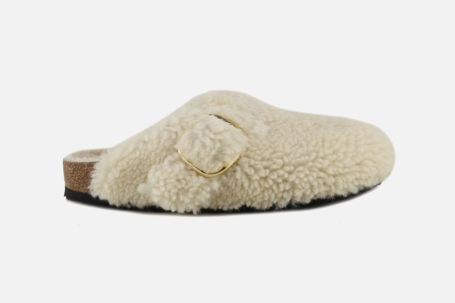 Women Birkenstock | Birkenstock - Boston Bb Teddy White Clogs On Labotte