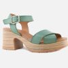 Women Paula Urban | Paula Urban - Norah Vert Sandals On Labotte