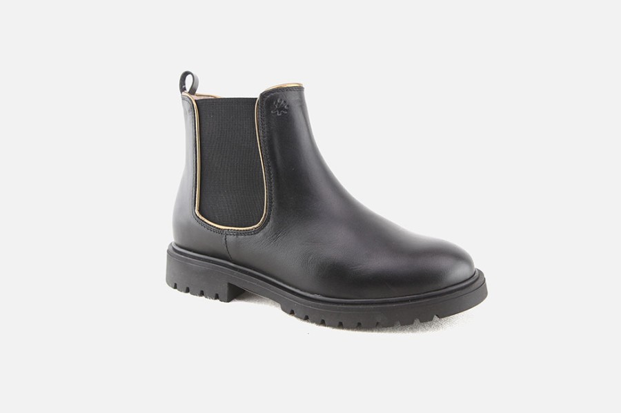 Girls Acebos | Acebos - Alpaga Lisse Noir Ankle Boots On Labotte