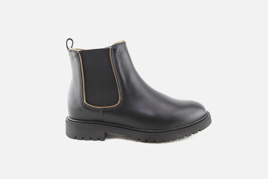 Girls Acebos | Acebos - Alpaga Lisse Noir Ankle Boots On Labotte