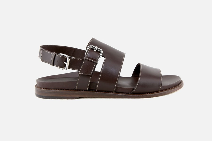 Women Artami | Artami - Osiris Dark Brown Sandals On Labotte