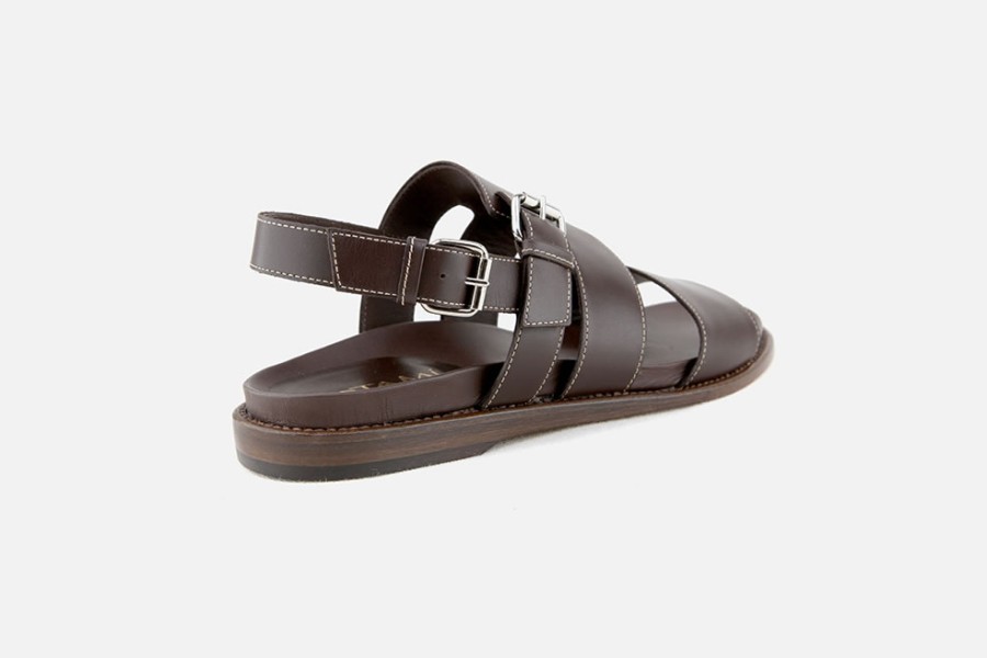 Women Artami | Artami - Osiris Dark Brown Sandals On Labotte